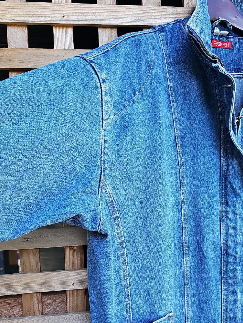 Vintage Esprit Mid-Blue Denim Trench Coat - Picture 6 of 10